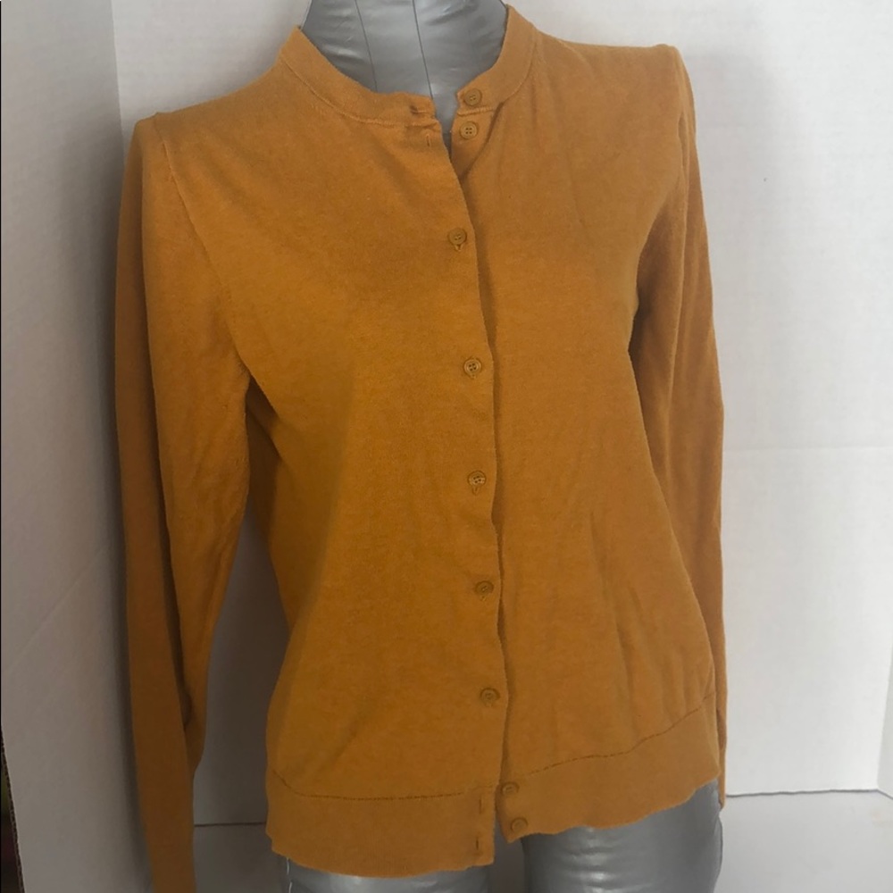 JCrew caryn cardigan deep mustard color sz L
